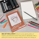 U.S. Art Supply 5.5"x8.5" Spiral Sketch Book 2-Pack