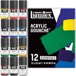 Liquitex Acrylic Gouache Paint Essentials Set, 12 x 22ml