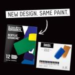 Liquitex Acrylic Gouache Paint Essentials Set, 12 x 22ml