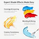 24-Color Acrylic Paint Set with 12 Brushes