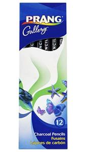 Prang Soft Charcoal Pencils, Black, 12 Pack