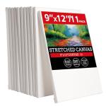 11 Pack 9x12 Stretched Cotton Canvas Boards