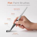 Nicpro 12-Pack Flat Paint Brushes for Artists