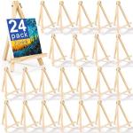 24 Pack Wood Easels for Painting and Crafts