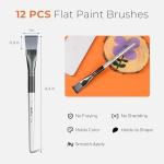 Nicpro 12-Pack Flat Paint Brushes for Artists