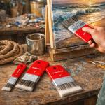 4 PCS Flat Paddle Paint Brush Set