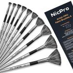 Nicpro 10 PCS Fan Paint Brush Set