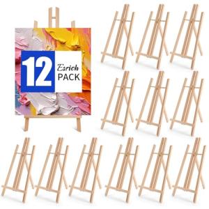 12-Pack 16-Inch Wooden Tabletop Easels for Art