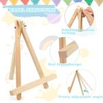 4-Pack 9 Inch Wooden Tripod Easels for Kids