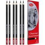 Pepy Charcoal Pencil Set - 6 Assorted Pencils
