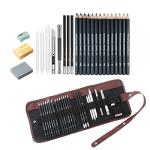 24-Piece Graphite and Charcoal Pencil Set