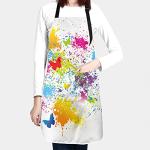 Colorful Butterfly Artist Apron with Adjustable Neck