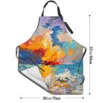Colorful Rainbow Oil Paint Apron with Pocket