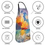 Colorful Rainbow Oil Paint Apron with Pocket