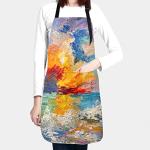 Colorful Rainbow Oil Paint Apron with Pocket