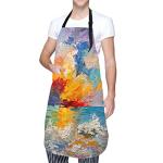 Colorful Rainbow Oil Paint Apron with Pocket