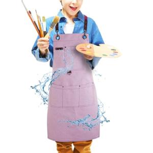 Kids Waterproof Art Apron with Pockets - Lavender