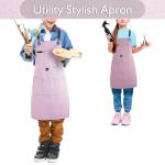 Kids Waterproof Art Apron with Pockets - Lavender