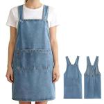 Lightweight Denim Cross Back Apron with Pocket