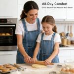 Lightweight Denim Cross Back Apron with Pocket