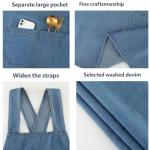 Lightweight Denim Cross Back Apron with Pocket