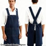 Lightweight Denim Cross Back Apron with Pocket