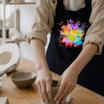 Jpayxese Art Apron with Pockets for Artists