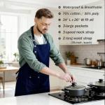 Men's Navy Blue Art Apron with Pockets