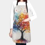 Colorful Oil Painting Apron with 2 Pockets