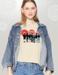 Seven Members Silhouette Graphic T-Shirt - Natural