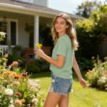 Cute Floral Graphic Tee for Women