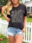 Cute Boho Floral Graphic Tee for Women