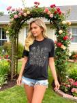 Cute Boho Floral Graphic Tee for Women