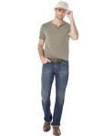 Lucky Brand Venice Burnout Notch Neck Tee, Dark Olive
