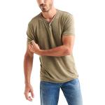 Lucky Brand Venice Burnout Notch Neck Tee, Dark Olive
