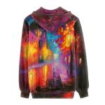 Art Oil Painting Long Sleeve Zip-Up Hoodie