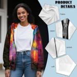 Art Oil Painting Long Sleeve Zip-Up Hoodie