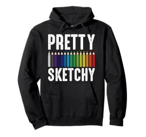 Artist Hoodie with Cool Sketchy Color Pencils Design
