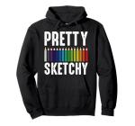 Artist Hoodie with Cool Sketchy Color Pencils Design
