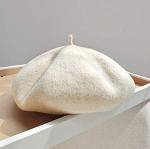 Warm Wool Artist Beret Hat in Beige