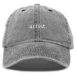 DALIX Washed Black Cotton Baseball Hat for Artists