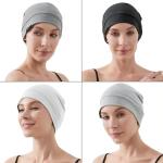 Headshion Cotton Skull Caps 4-Pack for All