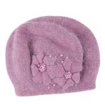 Purple Rabbit Fur French Beret Hat for Artists