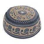 Blue Hand Embroidered Kufi Beanie Hat