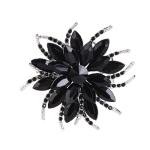 Black PU Leather Beret with Rhinestones for Artists