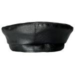Black PU Leather Beret with Rhinestones for Artists