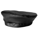 Black PU Leather Beret with Rhinestones for Artists
