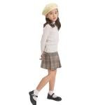 Beige Wool French Beret Hat for Kids