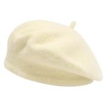 Beige Wool French Beret Hat for Kids