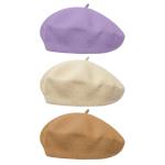 3 Pack Solid Color French Beret Hats for Artists
